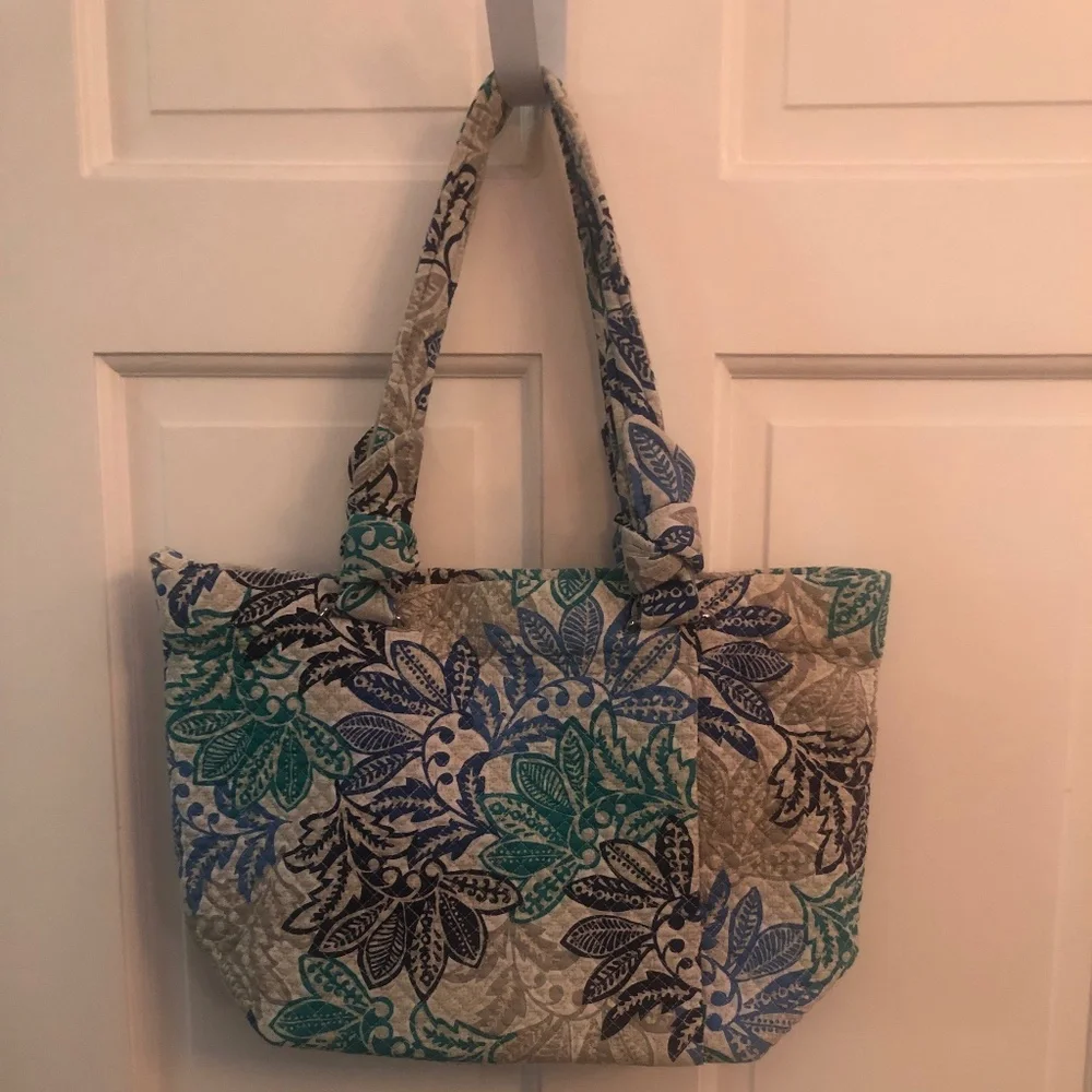 Vera Bradley Hadley blue Santiago tote - Picture 2 of 3